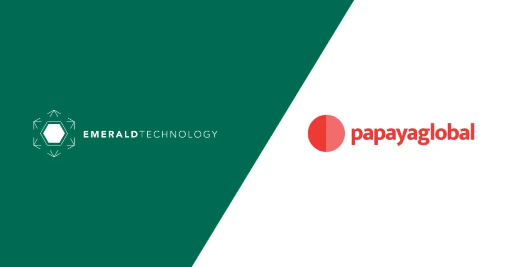 Emerald logo and papayaglobal logo