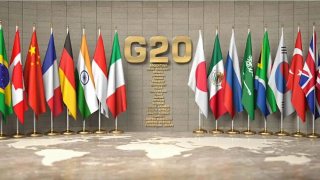 Multiple flags setup at a G20 summit